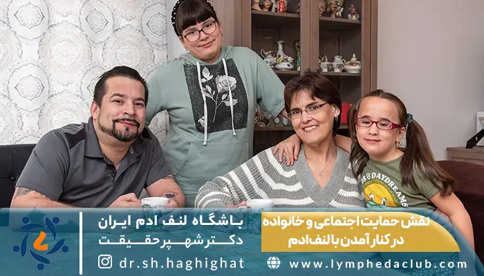 تصویر یک خانواده شاد که نشان دهنده حمایت روانی خانواده در بیمار لنف ادم است